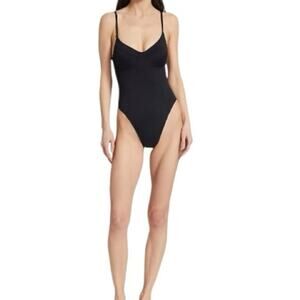 Good American Black Scuba Show Off One-Piece Swimsuit New